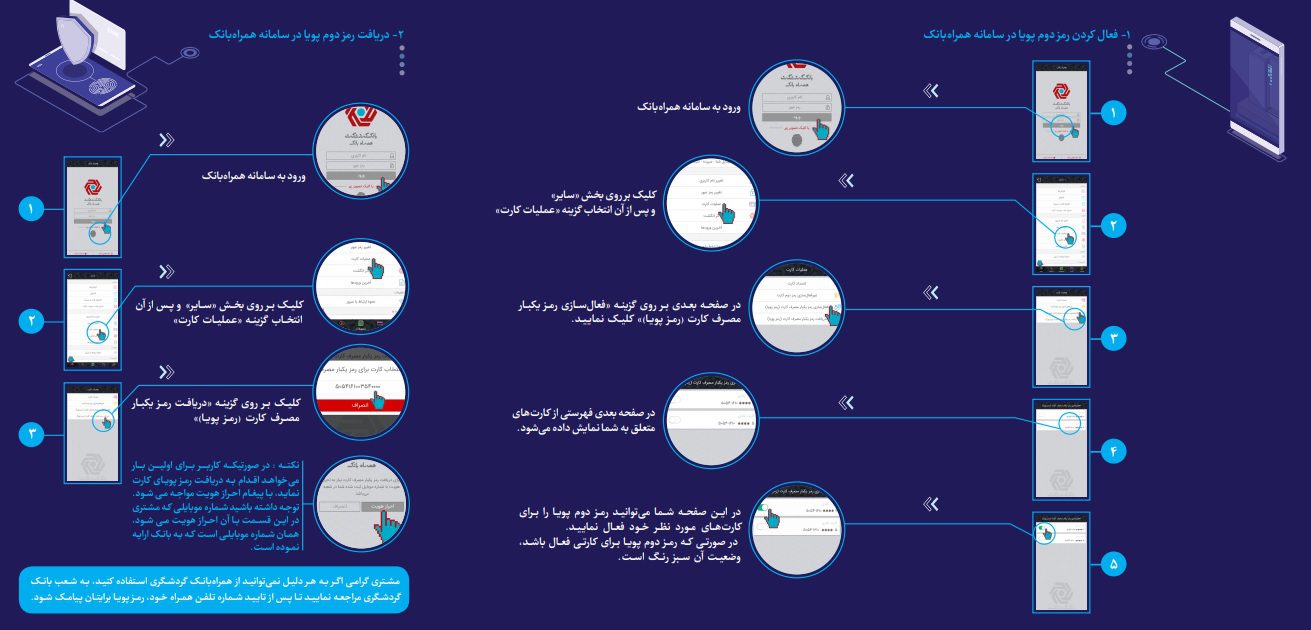 دریافت رمز دوم پویای بانک گردشگری