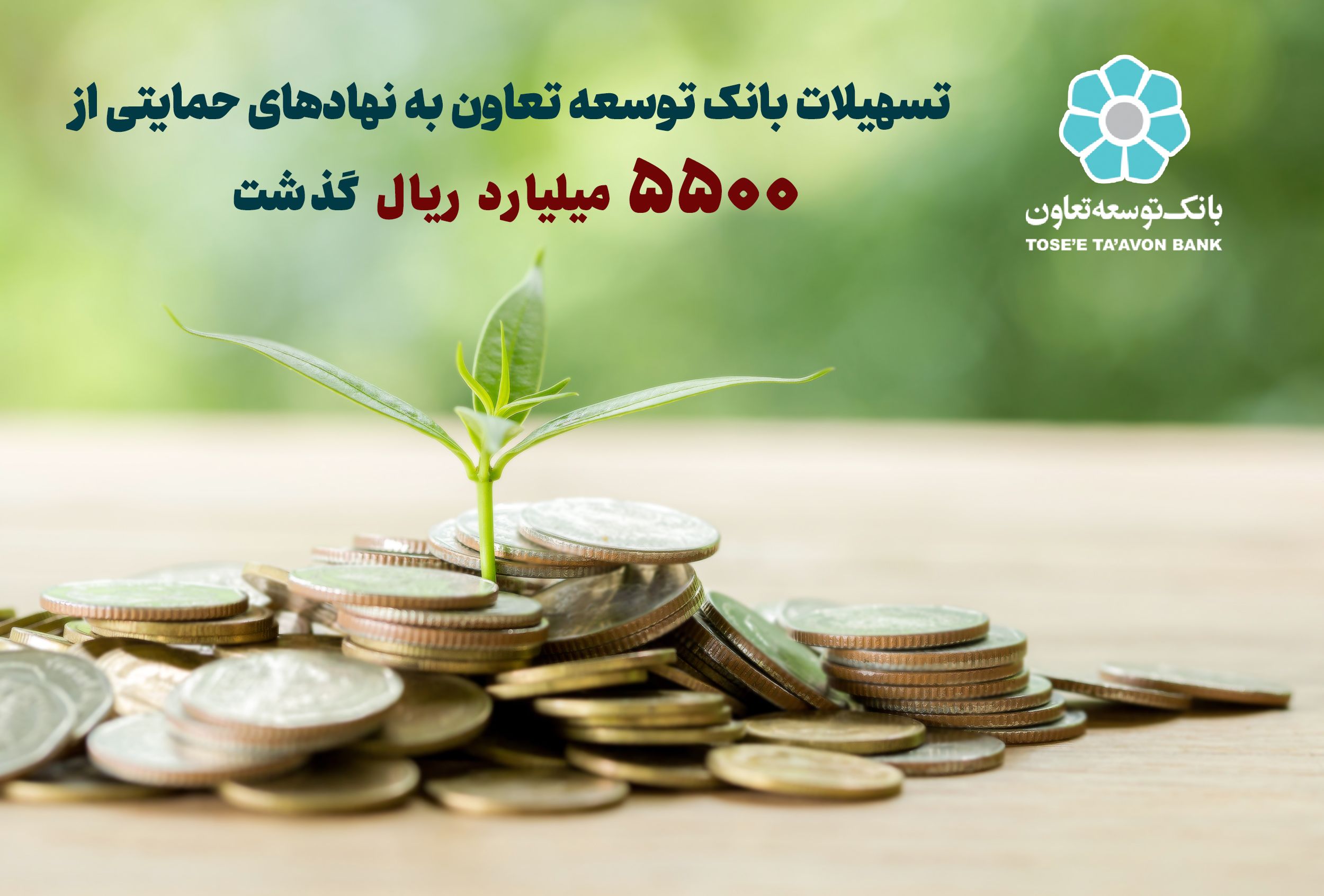 میزان تسهیلات بانک توسعه تعاون به نهادهای حمایتی